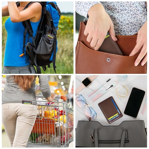 Image of GH GOLD HORSE Slim RFID Blocking Card Holder Minimalist Leather Front Pocket Wallet for Women