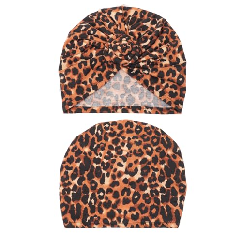 Image of DRESHOW 5 Pack Knotted Headwraps for Women African Turban Pre-Knotted Beanie Headwraps Hair Covers