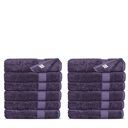 Chakir Turkish Linens 4-Piece Bath Towel Set - Soft, Absorbent and Eco-Friendly (Washcloths, Plum)