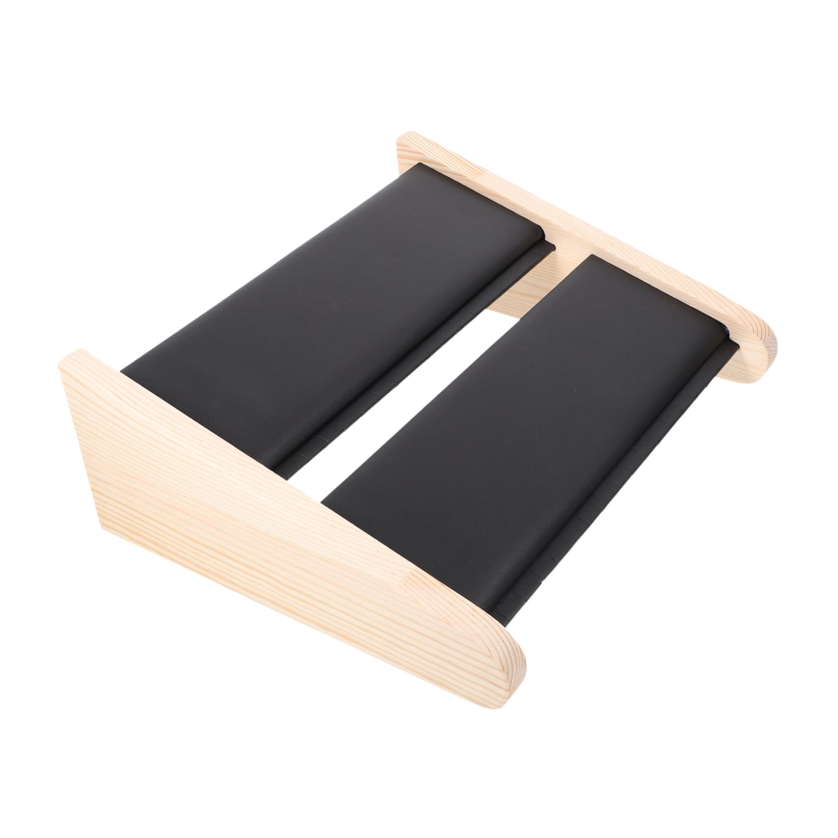 Présentoir à Bijoux en Bois Massif Noir, Organiseur Élégant à Double Couche pour Porte-colliers, pour Boutiques et Salons Professionnels