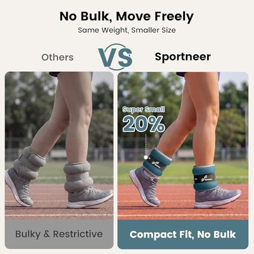 Image of Sportneer Ankle Weights Wrist Weights Pair of 1 /2 /4 /6 /10 LBS for Men Women Kids Strength Training Wrist and Ankle Weights Set with Reflective Strips for Dancing Running Walking Fitness Workout Gym