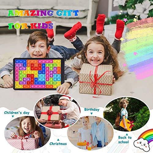 Shegato Push It Pop Fidget Toys, Bubble Sensory Toy, Poppits Jigsaw Fidget Toys, Popper Russian Block Game Boards, 26Pcs Silicone Puzzle Games To Anxiety And Stress Relief For Girls Boys And Autism #TOP6