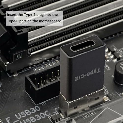 Image of ETZIN Type-E Male to Type-C USB-C Female Adapter for Computer Front Motherboard Type E to USB C Adapter Data Transfer Rates up to 10Gbit /s .