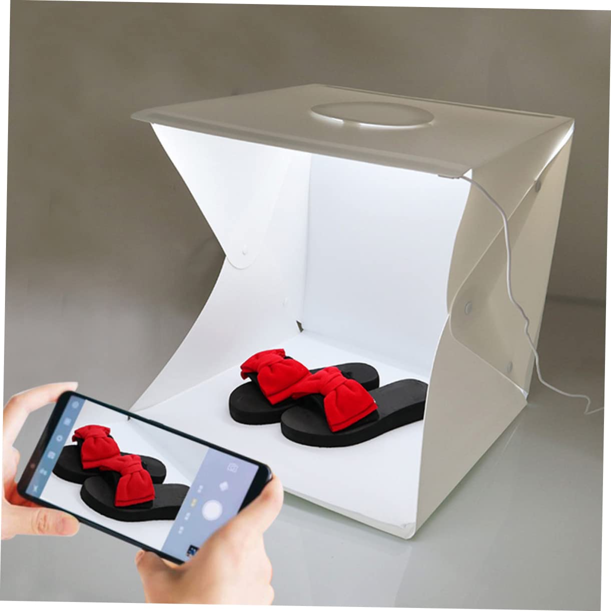 Uonlytech Portátil Plegable de 40cm para Fotografía de Productos Luz LED White y Diseño de Plástico para Estudio Fotográfico