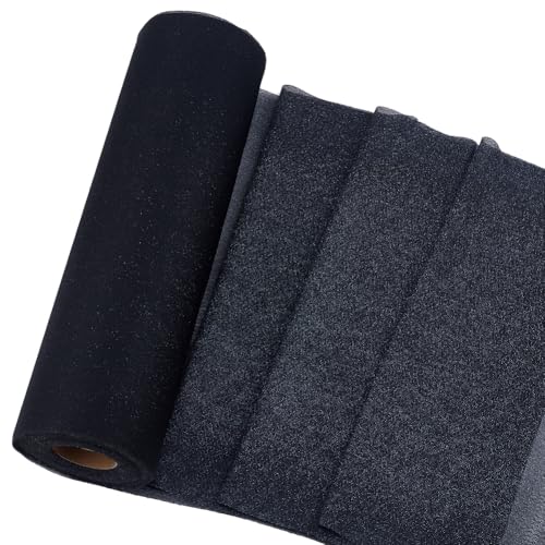 MAYJOYDIY 25 Yards 11.8 Inch Black Embroidery Stitch Cove Soft & Cozy Embroidery Stabilizer Backing Solid Printed and Novelty Fabrics for Sewing Wedding Dress Dancewear Skirt Garment Crafts