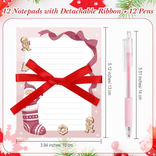 Blocs-notes lignés de Noël pour enseignants avec stylo par lot de 24 - 4