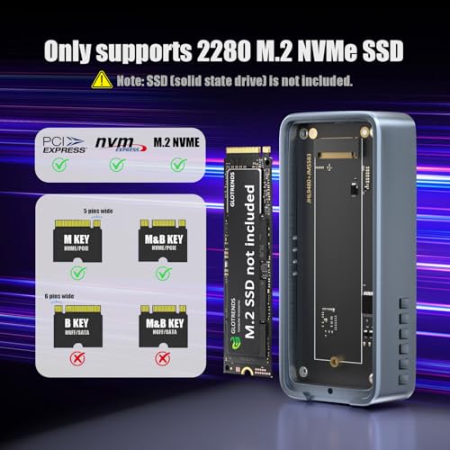 GLOTRENDS EM6002 Caja Externa M.2 NVMe SSD 8TB 80Gbps miniatura 7