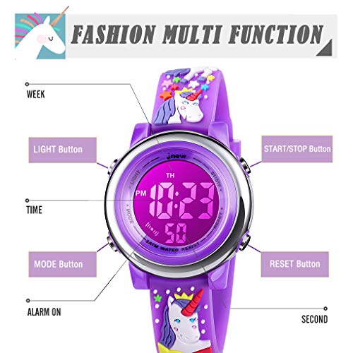 cofuo Kids Digital Sport Waterproof Watch for Girls Boys, Kid Sports Outdoor LED Electrical Watches with Luminous Alarm Stopwatch Child Wristwatch4