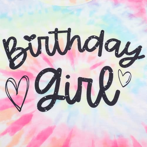 Girls' Birthday Girl Letter Print T-Shirt with Bracelet, Pink, Size 4-12Y, Short Sleeve3