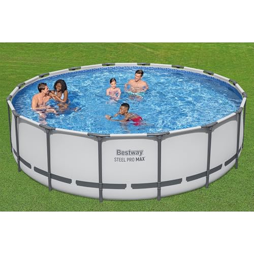 Bestway Steel Pro MAX 16フィート x 48インチ ラウンドメタルフレーム 地上屋外スイミングプールセット 58390E の商品画像 5