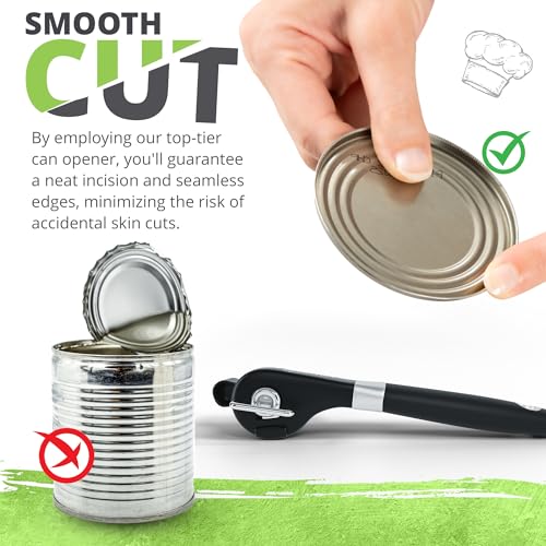 Oliver's Kitchen ® Premium Safety Can Opener - Open Tins and Cans with Ease - Safety First Leaving a Smooth Edge - Comfortable Grip Handle - Image 6