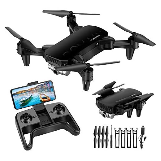 welltop Mini Drone con 4K HD Cámara, App WiFi FPV, Modo sin Cabeza, Despegue con Una Tecla y Aterrizaje por Gravedad RTF, Drone con Dos Baterías, Apto para Principiantes y Niños