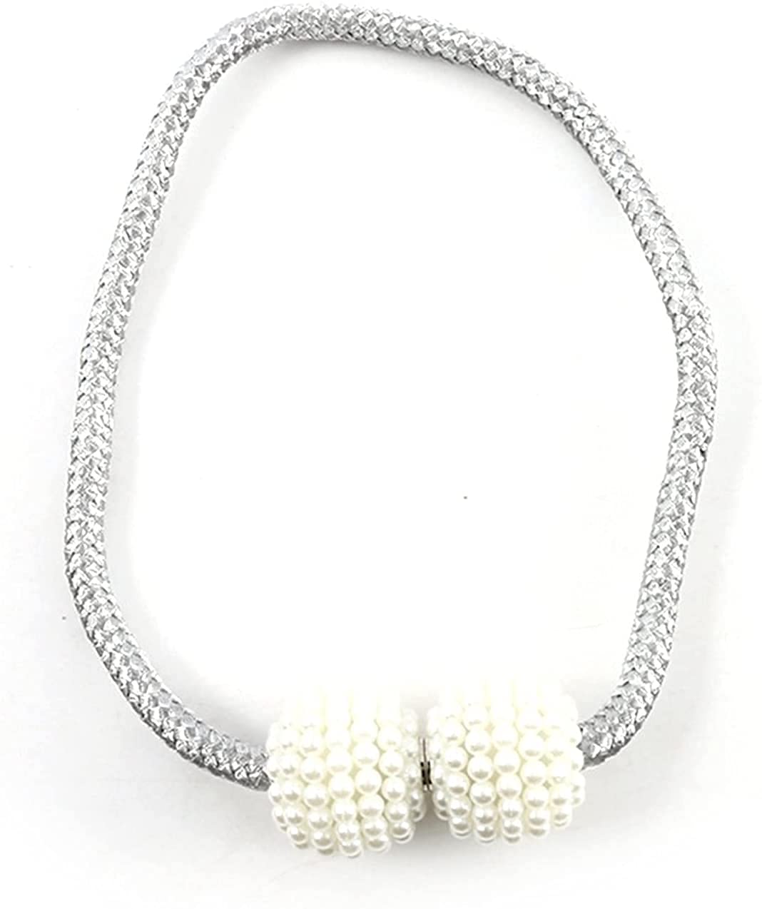 pcs Rideau Embrasse Embrasse Retenues Boucle Clip Sangle Perle Boule Rideau Suspendu Ceintures Tiges Corde Accessoires (Gris Clair)