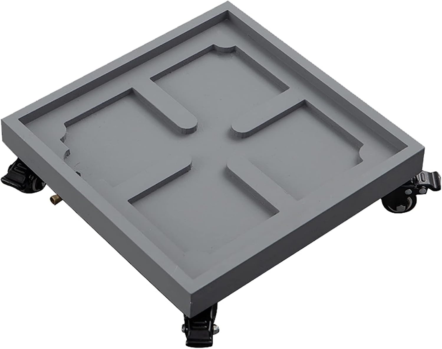 Square Plant Caddies with Wheels,Heavy Duty Rolling Plant Stand Pot Trolley,Wheeled Planter Saucer Tray,Potted Flower Mover Dolly with Casters for Indoor Outdoor Grey-42c