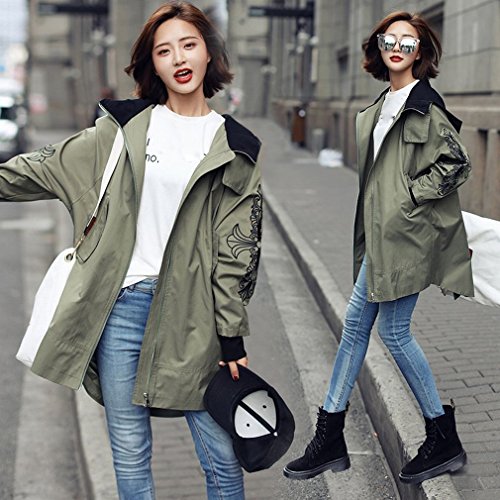 Coupe-vent long pour femme forte veste zippée ample résolvant le manque d'espace