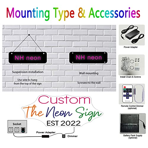 HJSNEON Custom Neon Light Signs for Wall Decor LED Personalized Large Lights Sign Bedroom Home Room Decor Wedding Party Salon Gift for Bar Logo Neon Signs Decoration (10 to 55 inches) HJSNEON Custom Neon Light Signs for Wall Decor LED Personalized Large Lights Sign Bedroom Home Room Decor Wedding Party Salon Gift for Bar Logo Neon Signs Decoration (10 to 55 inches)