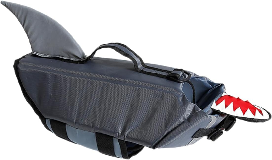 HANABASS Dog Swimming Vest Shark Costume Reflective Waterproof Puppy Floating Life Jacket XL for Outdoor Training and Pool Safety