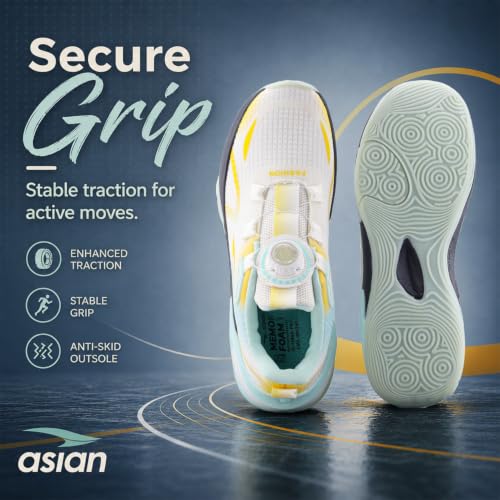 Image of ASIAN Quantum-62 Men's Sports Shoes with Quick Lacing System | Breathable Mesh Upper | Cushioned Sole with Lightweight Athletic Running Shoes