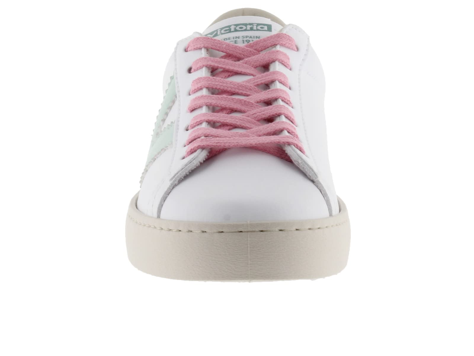 victoria 1126180-WOMEN Sneaker Berlin Effetto Pelle & Dettagli Fluoro & Tallone di Glitter a Collo Basso Donna