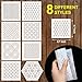 Yousoontic 8 Pcs 4.7 x 4.7 Inch Plastic Sashiko Stencil kit Geometric Sashiko Pattern Template Drawing Line Embroidery Pattern for Hand Quilting and Embroidery, 2.5mm Thick(Traditional Style)