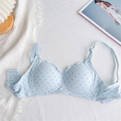 [Avejjbaey] No push up bra underwire full coverage soft everyday comfort non-breathable wire-free bra for women, blue, AB70 - Image 5