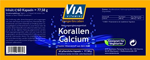 Calcium Kapseln Via Vitamine Korallen Calcium 60 Kapseln 400 mg