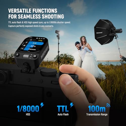 Image of NEEWER QZ-F TTL Wireless Flash Trigger Transmitter Compatible with Fujifilm Cameras, 1 /8000s HSS Switch, 1000mAh Battery, OLED Touchscreen for 2.4G Q System Z3 Z2PRO Z2II Z2 Z880 Q6 Q4 Q300 Q200