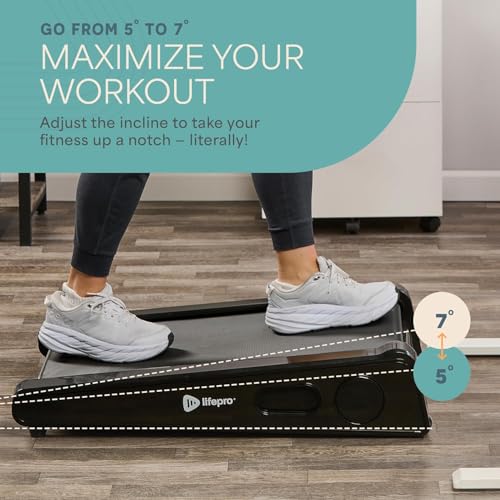 Image of LifePro PacerMini Compact Walking Pad Treadmill with Incline - Under Desk Walking Treadmill for Home Mini Apartment & Office Portable Low Profile Quiet Electric with Remote Control & LED Display