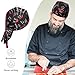 3PCS Chef Hats and Head Scarves for Men Women Professional Adjustable Chef hat Headband Skull Caps Cook Hats for Kitchen Cooking Service and Other Work Multi
