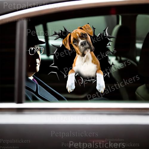 Image of Cute Dog Stickers for Car Window Decals Waterproof Funny Sticker (Boxer Car Stickers)