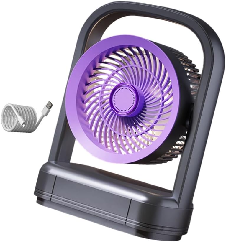 Portable Desk Fan With Night Light 5 Adjustable Airflows Speeds for Small Space