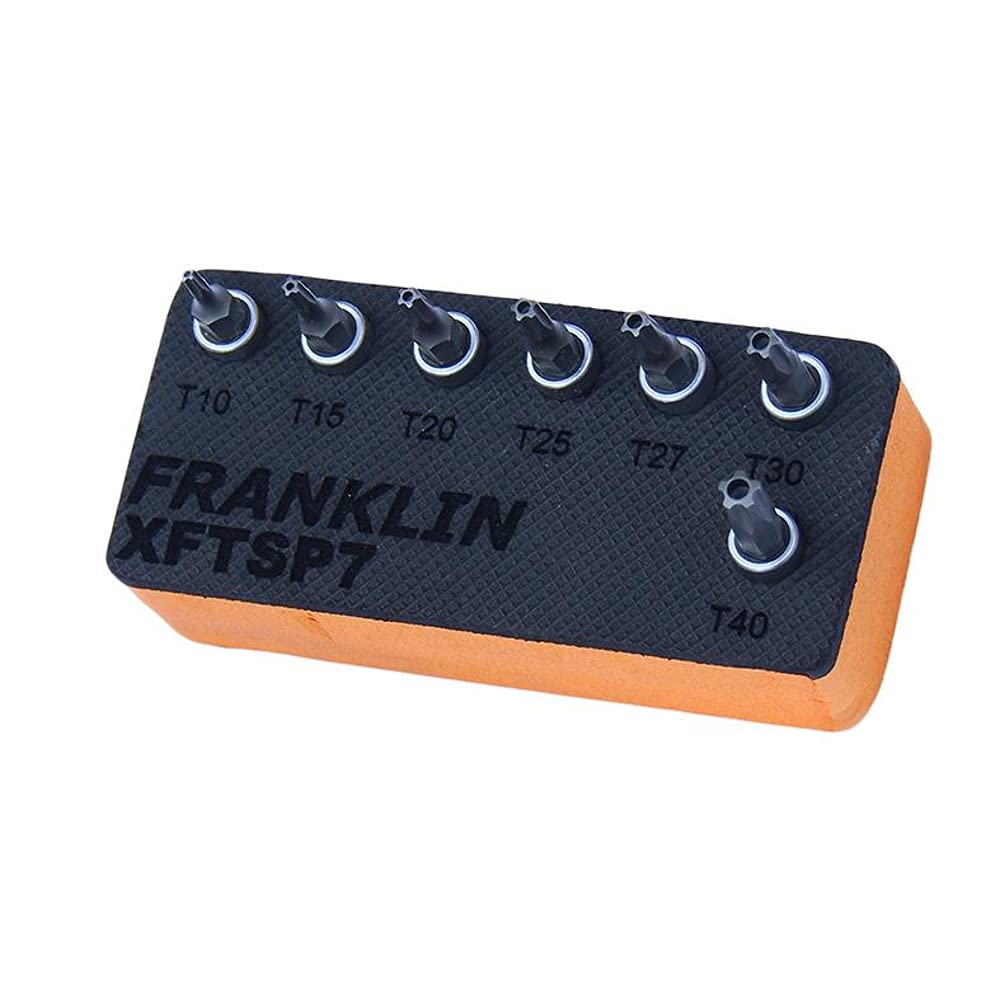 Franklin Tools 1/4" Drive 5 Point Tamperproof Torx Bit Set In Foam Xftsp7