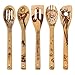 Halloween Gift Idea Utensil Burned Wooden Spoons Set House Warming Wedding Present Slotted Spoon 5 Piece ...