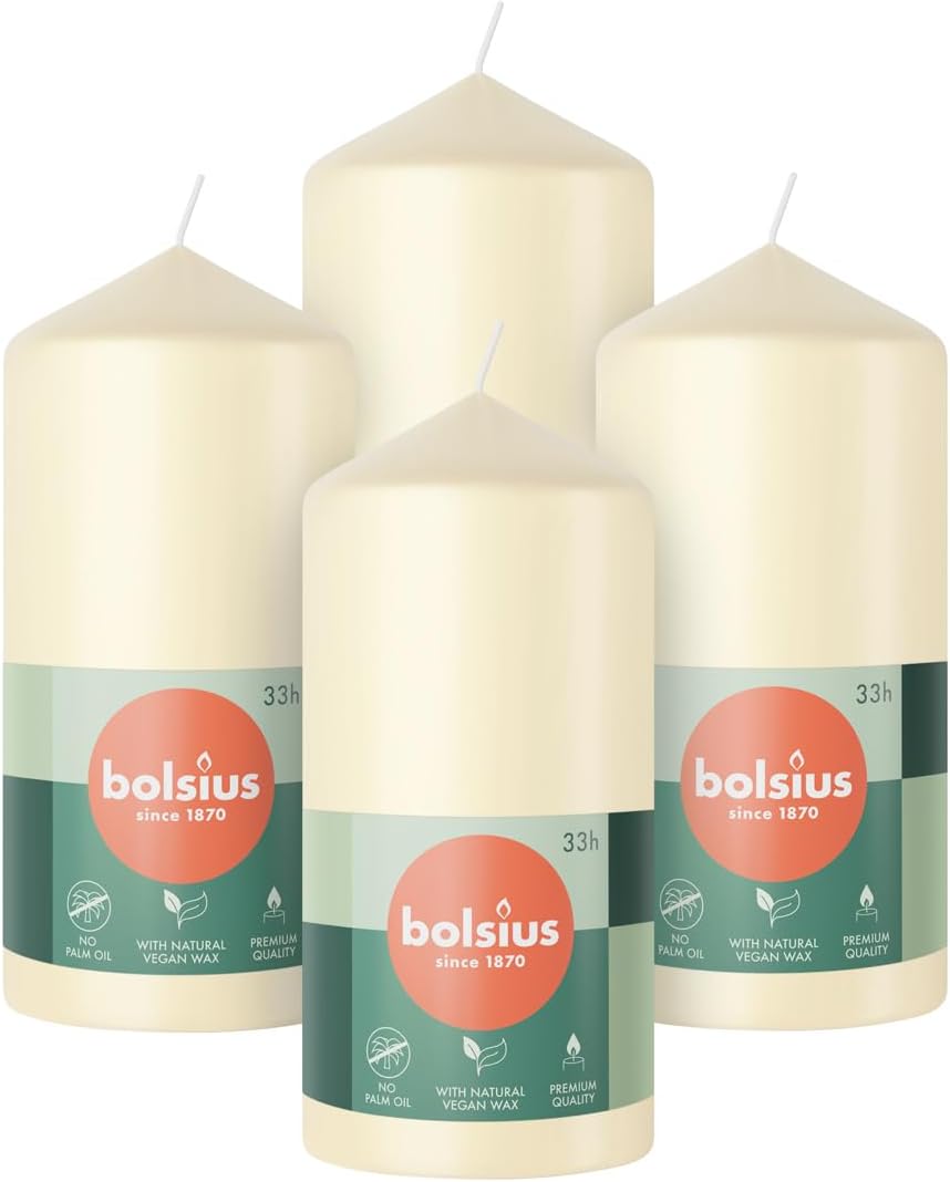 Price's Candles 6" Ivory Pillar Candles Smokeless Burn Unscented