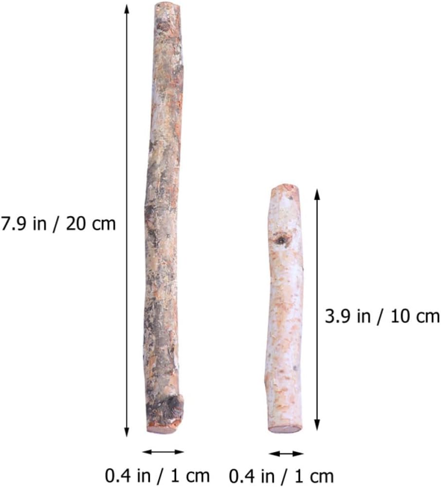 Wakauto 40pcs Natural Birch Wood Sticks Decorative Tree Branches for Vase Filler and Home Decoration, Brown Dried Twigs for DIY Crafts and Christmas Table Decor