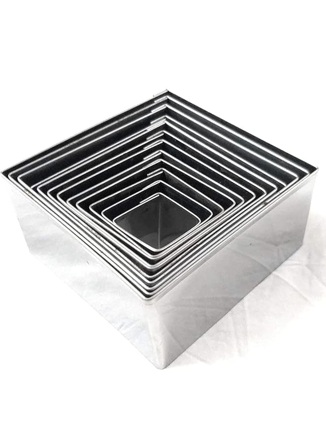 AZ Enterprises Cookie Cutters Set, Square Shape, Stainless Steel, 12 Piece, Assorted Sizes.-picture-22