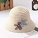 Produktbild HLINSH Mädchen Sonnenhut Sommerkinder Blumenhut Kinderschirm Baby Mädchen Visier von Mutter und Kindern, beige, 51-54cm