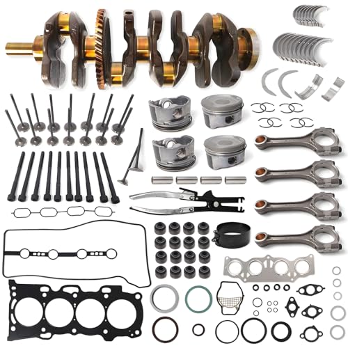 BTSCAR 2AZ-FE 2.4L Engine Rebuild Overhaul Kit with Crankshaft & Head Gasket Set Fit for Toyota Camry Highlander RAV4 Corolla XRS Matrix S, for Scion TC XB 2.4L #13401-28030