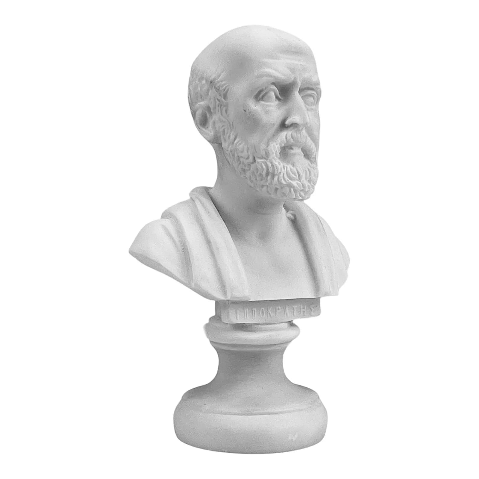 Generic Hippocrates 256401023857 Statue en marbre moulé avec buste du père de la médecine Blanc