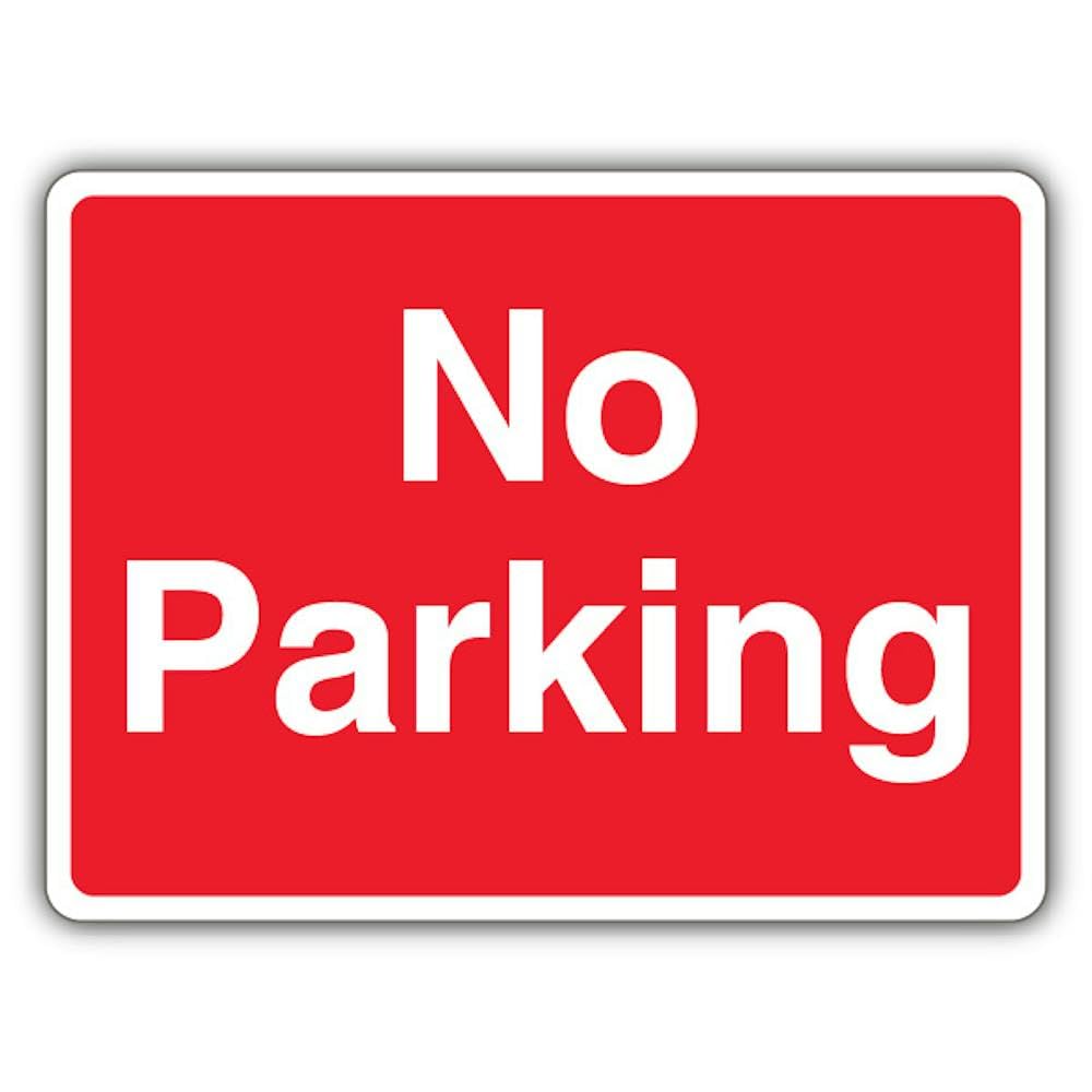V Safety No Parking - Red Landscape Safety Sign - 600 x 450 mm - RA2 Reflective 3mm Aluminium Composite