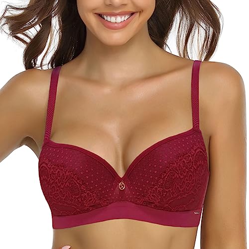 SHEKINI Damen BH ohne Bügel Bralette Damen Spitze Sexy Bustier Bügelloser...