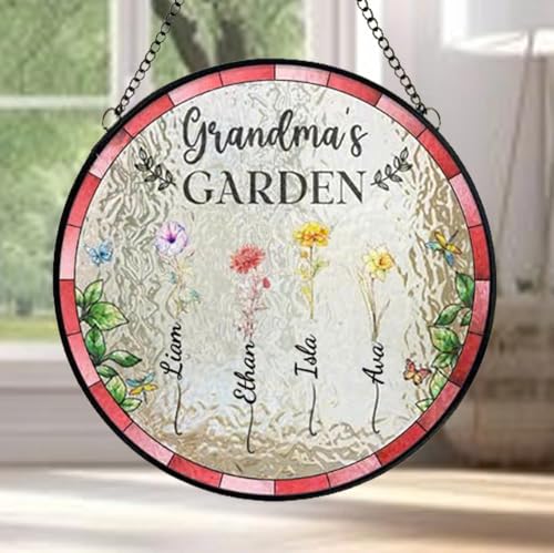 Personalized Birth Flower Suncatcher for Mom and Grandma