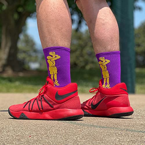 Image of ChalkTalkSPORTS Basketball Socks - Cushioned Mid-Calf Crew - Youth & Adult | Moisture-Wicking Performance Blend, Athletic Basketball Gear, Stay-Up Technology, Arch Support, Breathable, Boys and Men