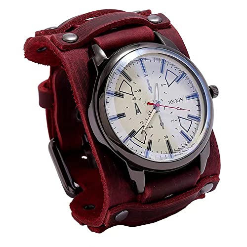 Montre homme vintage punk cuir large : fini les montres trop banales