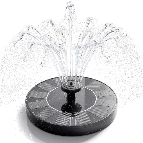AISITIN Solarbrunnen für Draussen,Solar Springbrunnen für Außen mit 6 Verschiedene Fontänenstile, Solar Teichpumpe Solar Schwimmender Fontäne Pumpe für Garten,Teich,VogelBad,DIY Wasserspiel