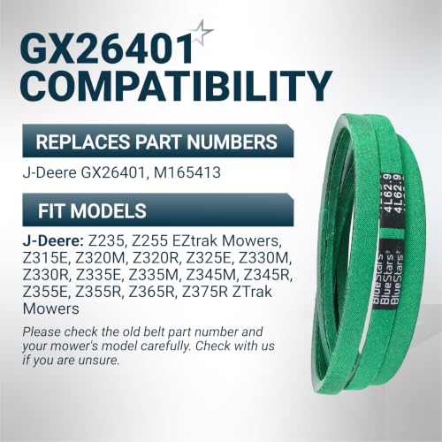 Image of [Upgraded Grip120] BlueStars GX26401 M165413 Drive Belt | 1 /2 inch x 62.9 inch