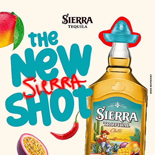 Sierra Tequila Tropical Chilli (1 x 1000 ml) – Fruchtiger Likör mit Sierra Tequila Blanco – Shot mit Mango, Maracuja & Chili – mit 100 % natürlichen Aromen – 18 % Alk.