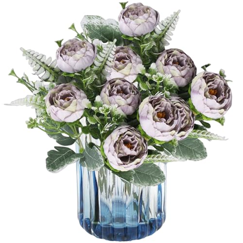 astylishome Fiori artificiali per tombe 12 pezzi bouquet di fiori finti aspetto realistico composizioni centrotavola bouquet da sposa per feste decorazioni per la casa 1005
