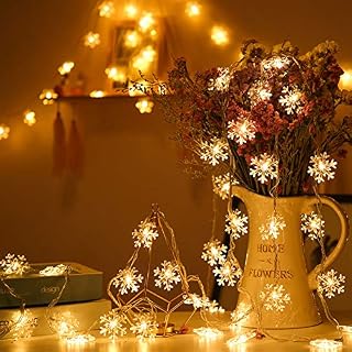 Snowflack Led String Lights, 40 LEDs Decorative Fairy Battery Powered Fairy Lights, Decoractive for Indoor Outdoor Lighting, Bedroom, Wedding, Party, Birthday, Valentine, Christmas,Tree Decoration