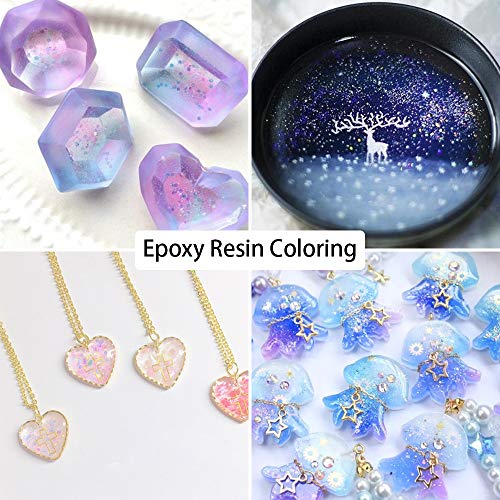 [210 Gram / 7.4 Ounce] Epoxy Resin Pigment, Cosmetic Grade Natural Mica Powder for Soap Making Dye Kit,Powdered Pigments Set,Bath Bomb Dye Colorant,Makeup Dye,Eye Shadow, Blush,Nail,Jewelry,Craft - Thumbnail 5